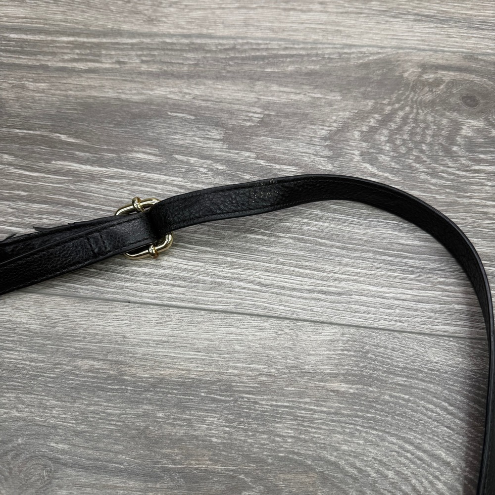 Tory Burch McGraw Black Pebbled Leather Crossbody Swingpack Bag Gold Hardware*** - Picture 6 of 14